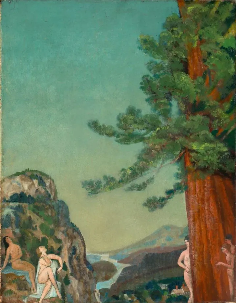 Gemälde auf den Klippen - Arthur Bowen Davies | Kunstdruck