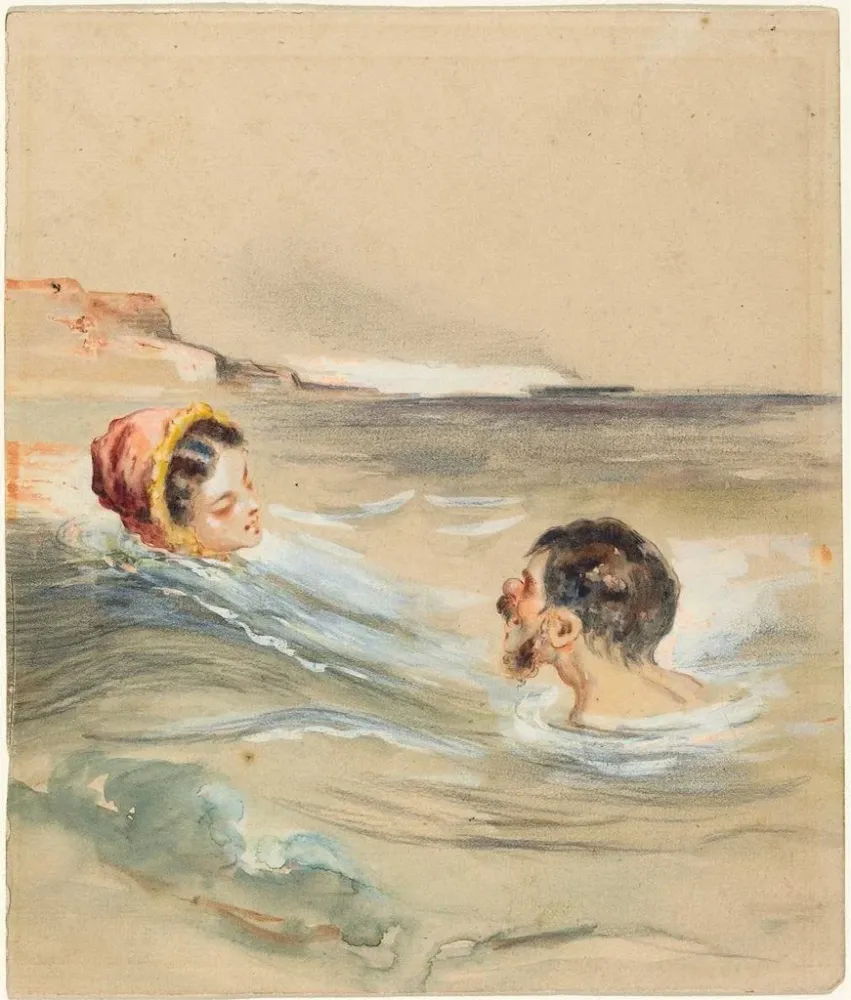 Gemälde Badende Männer und Frauen - Alfred Grévin | Kunstdruck