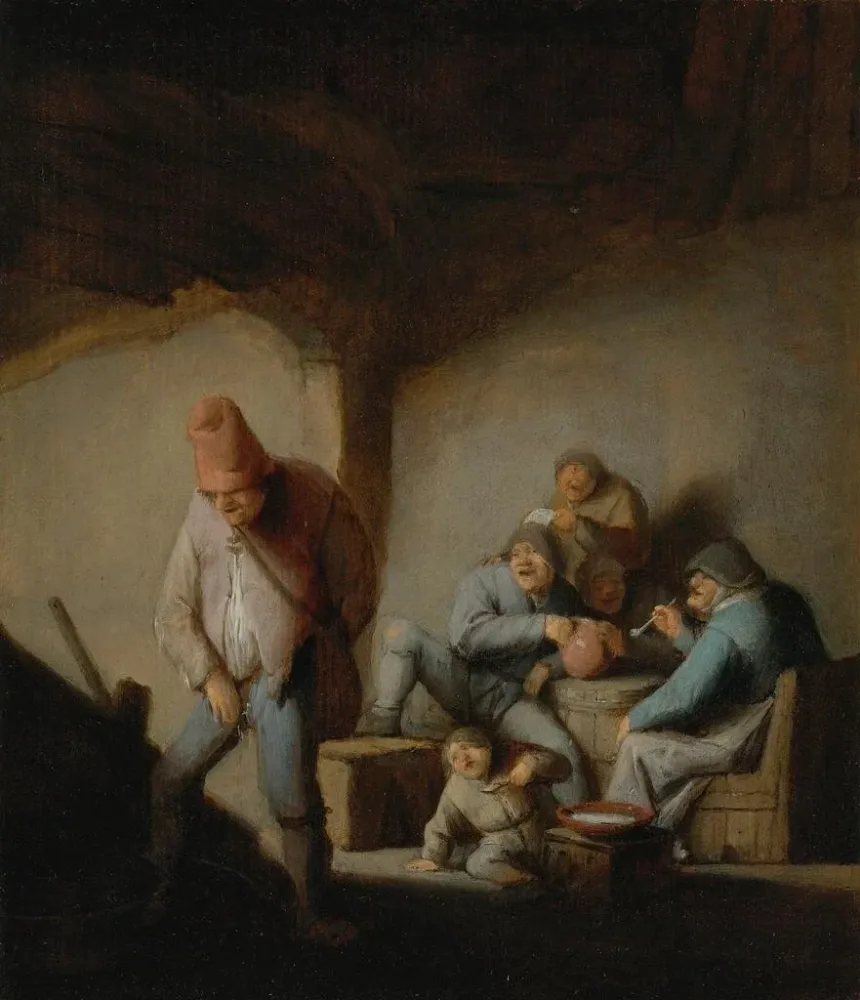 Gemälde Bauern einer Gaststube - Adriaen van Ostade | Kunstdruck