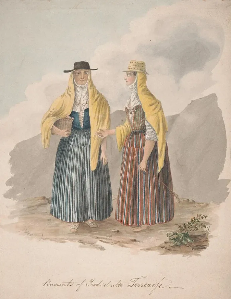 Gemälde Bauern von Icod el Alto Teneriffa - Alfred Diston