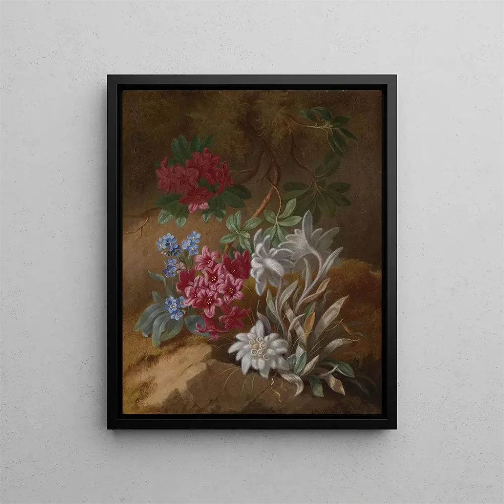 Gemälde Blumen der Alpen - Adèle Schuster