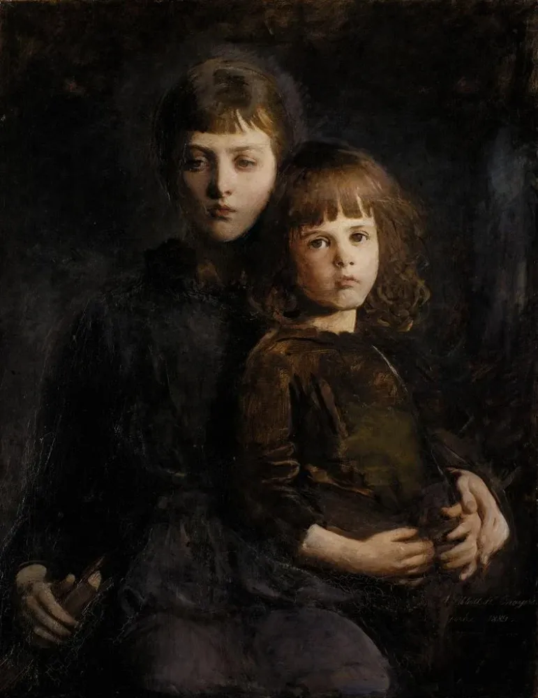 Gemälde Bruder und Schwester Mary und Gerald Thayer - Abbott Handerson Thayer | Kunstdruck