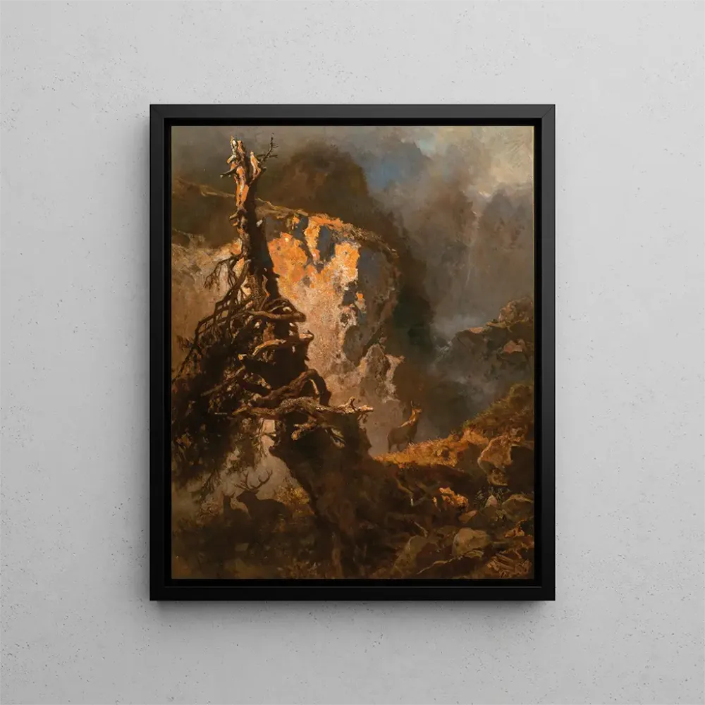 Gemälde Chamois en haute montagne - Anton Schrödl | Kunstdruck