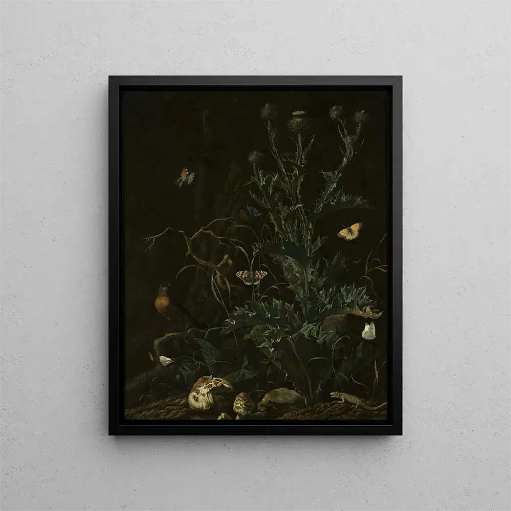 Gemälde Chardons, Schmetterlinge und eine Eidechse - Abraham Jansz Begeyn | Kunstdruck