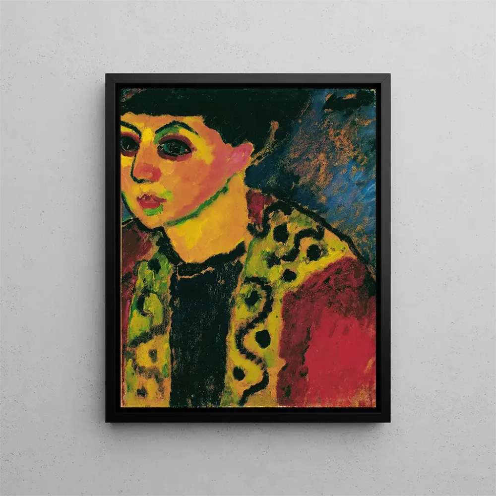 Gemälde Dame auf blauem Hintergrund - Alexej von Jawlensky | Kunstdruck