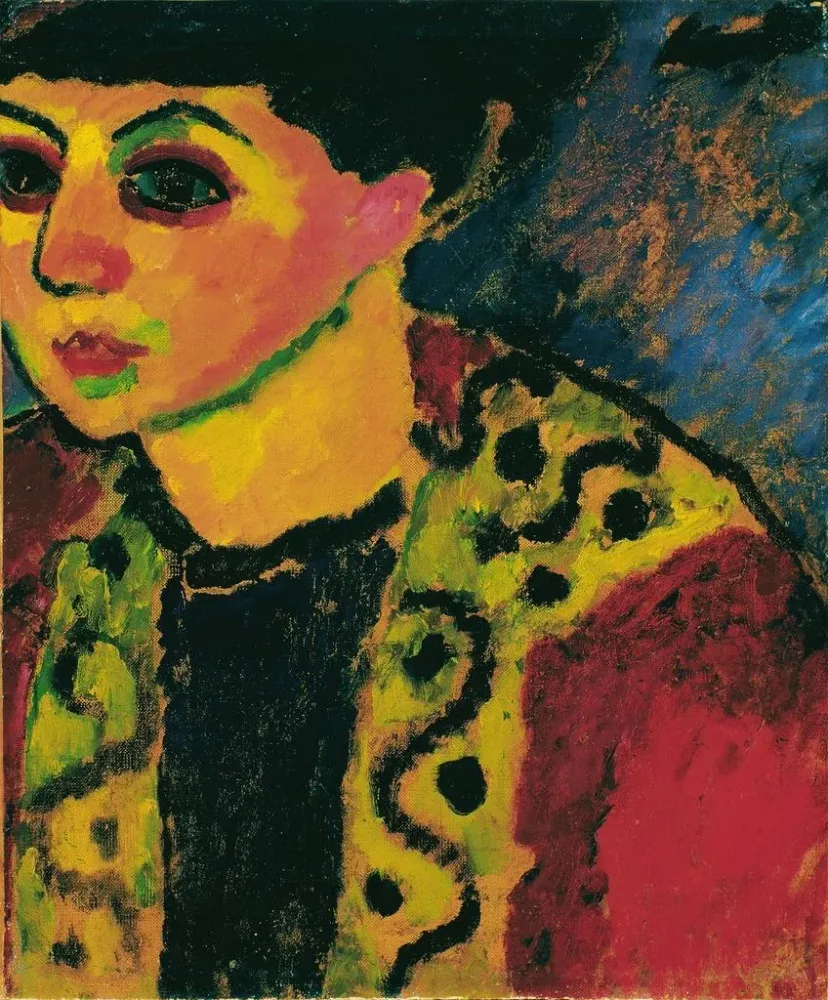 Gemälde Dame auf blauem Hintergrund - Alexej von Jawlensky | Kunstdruck