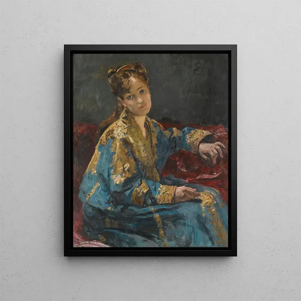 Gemälde La Dame en bleu - Alfred Stevens | Kunstdruck