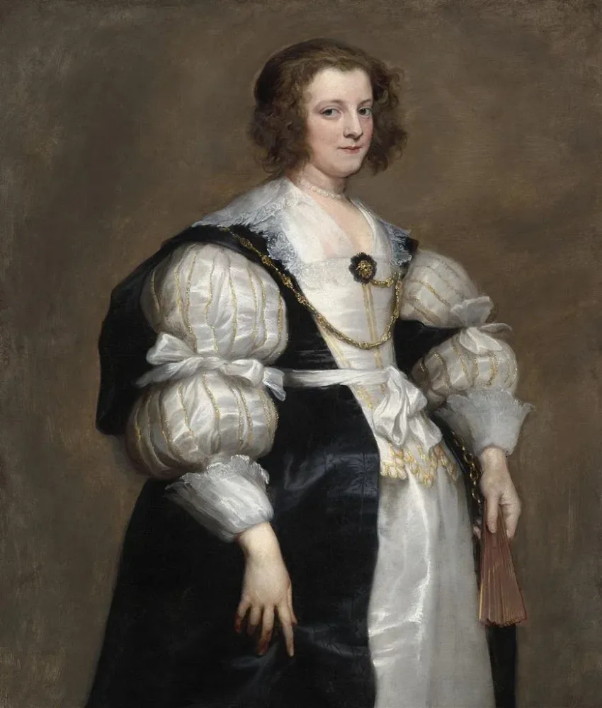 Gemälde Dame à l'éventail - Antoine van Dyck | Kunstdruck