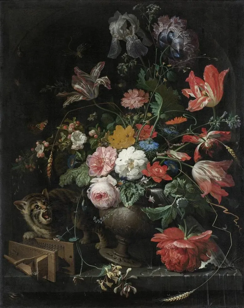 Gemälde Das umgestürzte Bouquet - Abraham Mignon | Kunstdruck