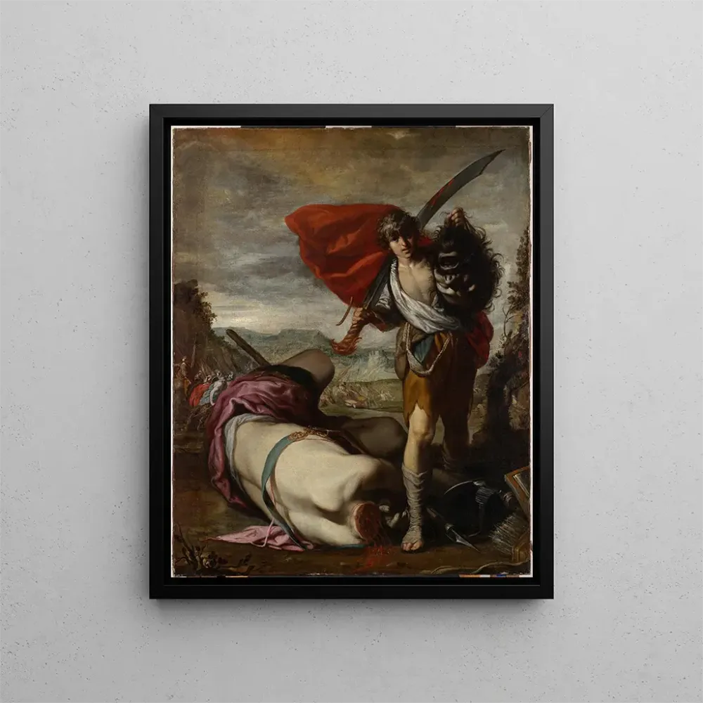 Gemälde David mit dem Kopf Goliaths - Antonio del Castillo y Saavedra | Kunstdruck