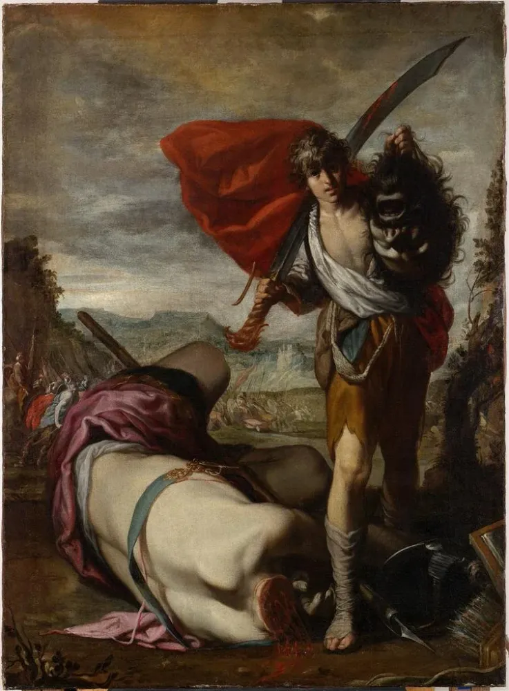 Gemälde David mit dem Kopf Goliaths - Antonio del Castillo y Saavedra | Kunstdruck