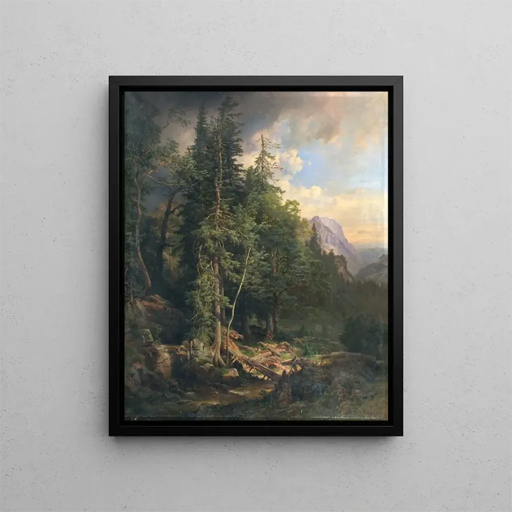 Gemälde der Bergwälder der Steiermark bei Neuberg - Anton Hansch | Kunstdruck