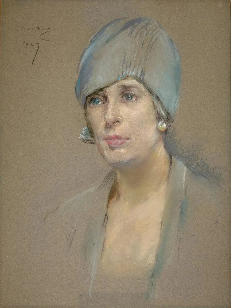 Gemälde Der Besucher Mme Richard P. McCullough - Alice Pike Barney