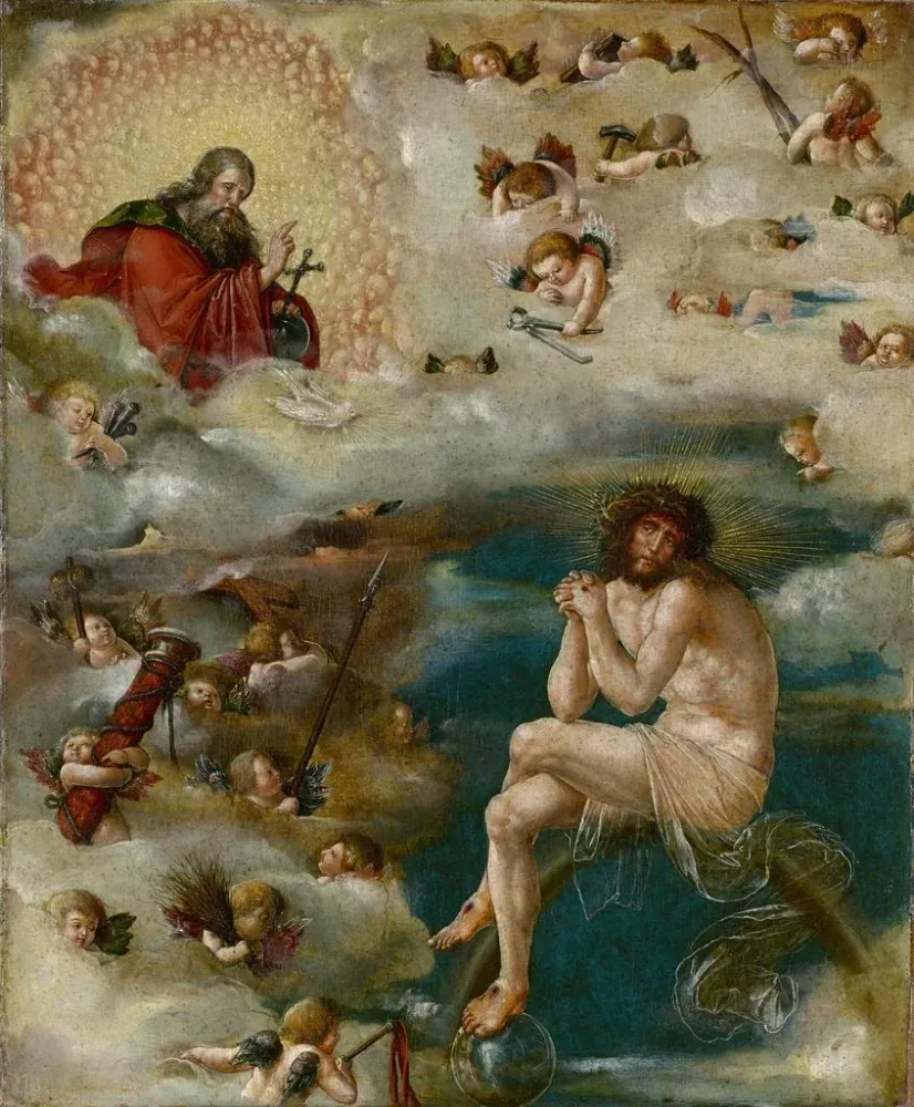 Gemälde Der Christus bittet bei Gott dem Vater - Ambrosius Holbein | Kunstdruck