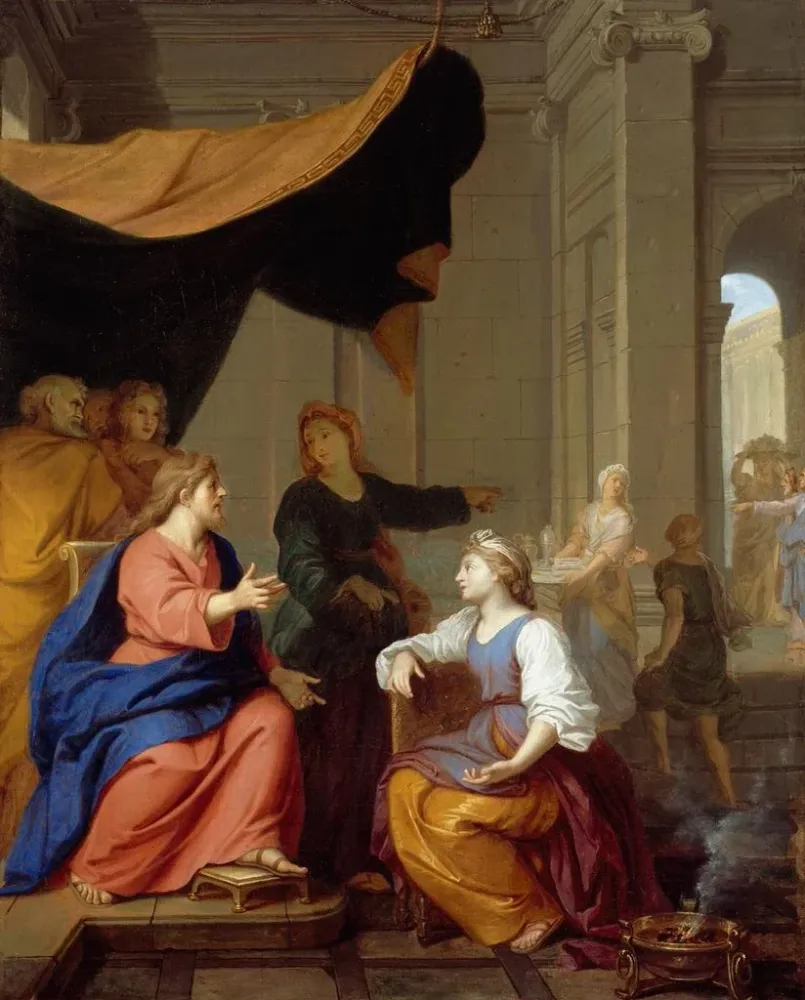 Gemälde Der Christus im Haus von Martha und Maria - Anonym | Kunstdruck