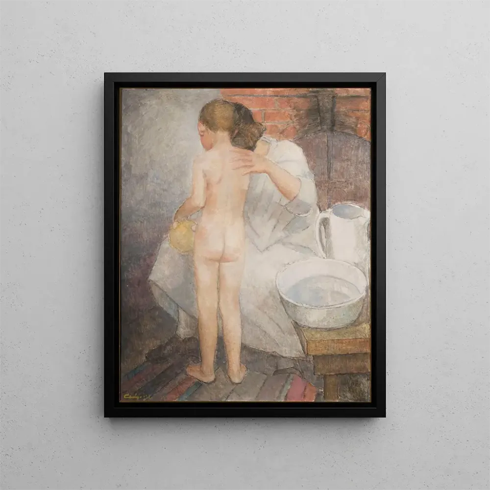 Gemälde Der Junge wird gewaschen - Alvar Cawén | Kunstdruck