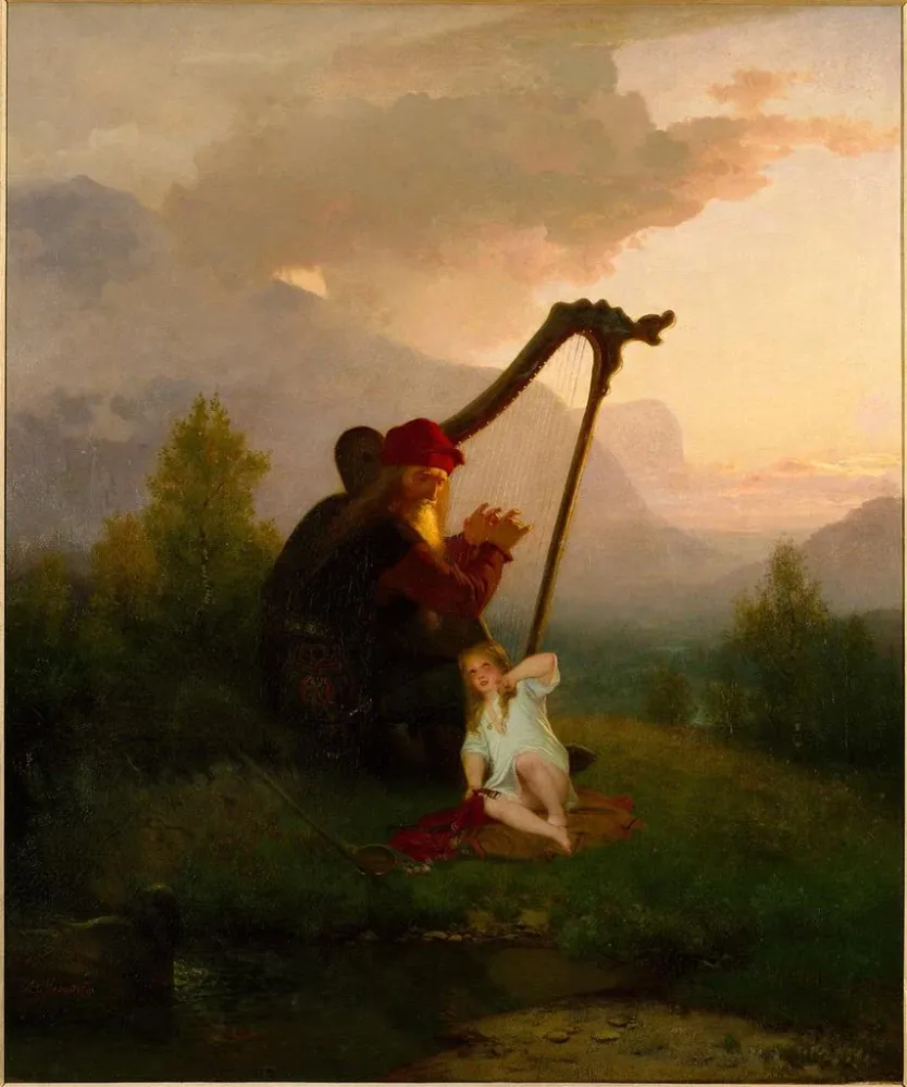 Gemälde Der König Heimer und Aslög - August Malmström
