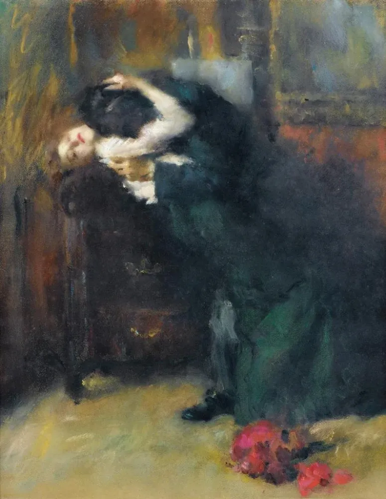 Gemälde Der Kuss - Ambrogio Antonio Alciati | Kunstdruck