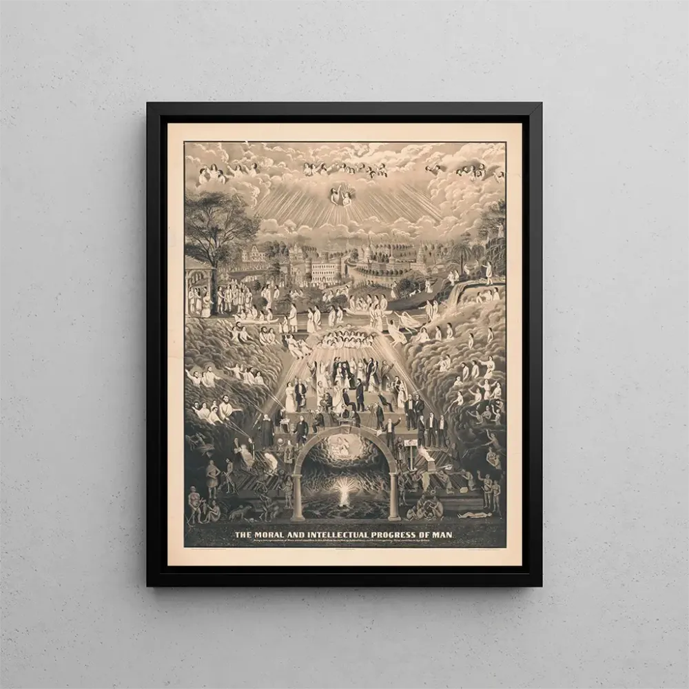 Gemälde Der moralische und intellektuelle Fortschritt des Menschen - W. J. Morgan Co Lith | Kunstdruck