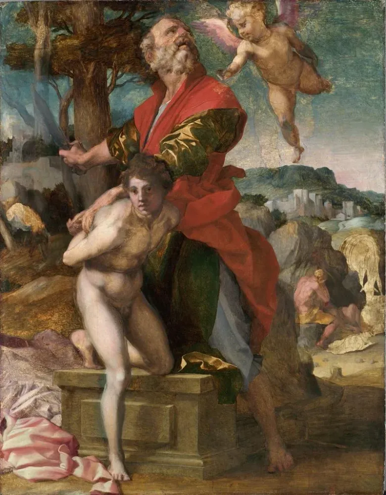 Gemälde Der Opferung Isaaks - Andrea del Sarto | Kunstdruck