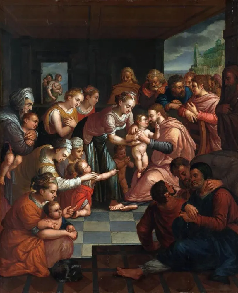 Gemälde Der segnende Christus mit Kindern - Anonym | Kunstdruck