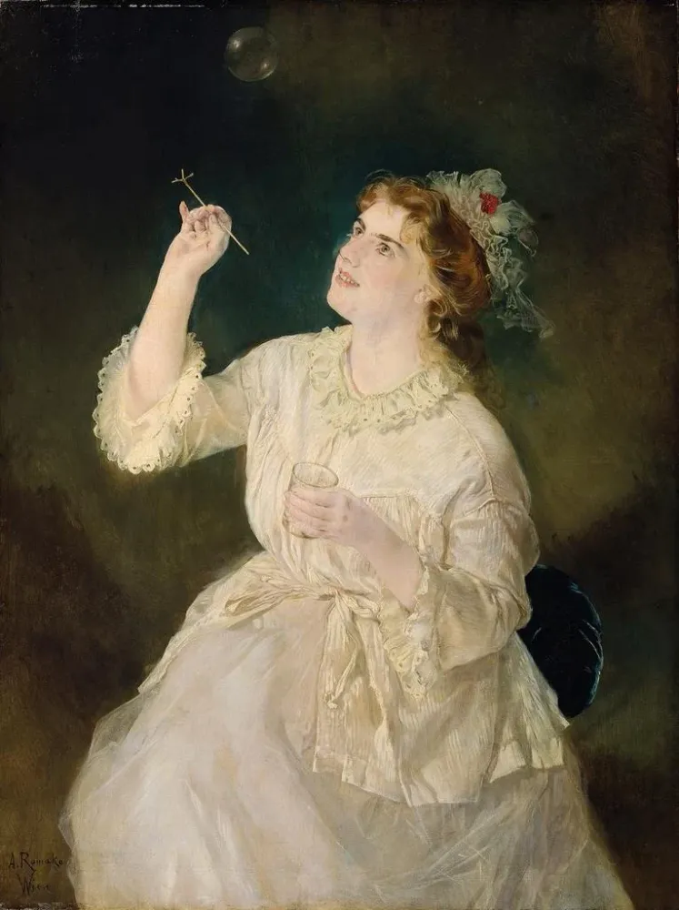 Gemälde Der Seifenblasenmacher - Anton Romako | Kunstdruck