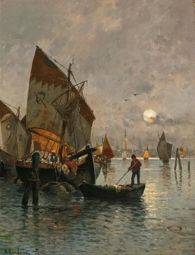 Gemälde der venezianischen Lagune - Adolf Kaufmann | Kunstdruck