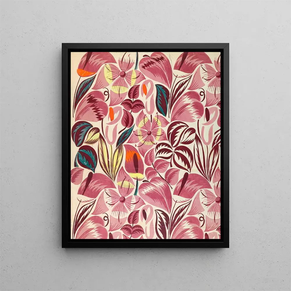 Gemälde Design textile Tropische Blumen - Anonym | Kunstdruck