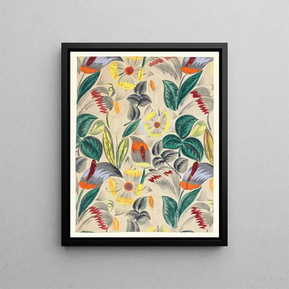 Gemälde Design textile Tropische Blumen II - Anonym | Kunstdruck
