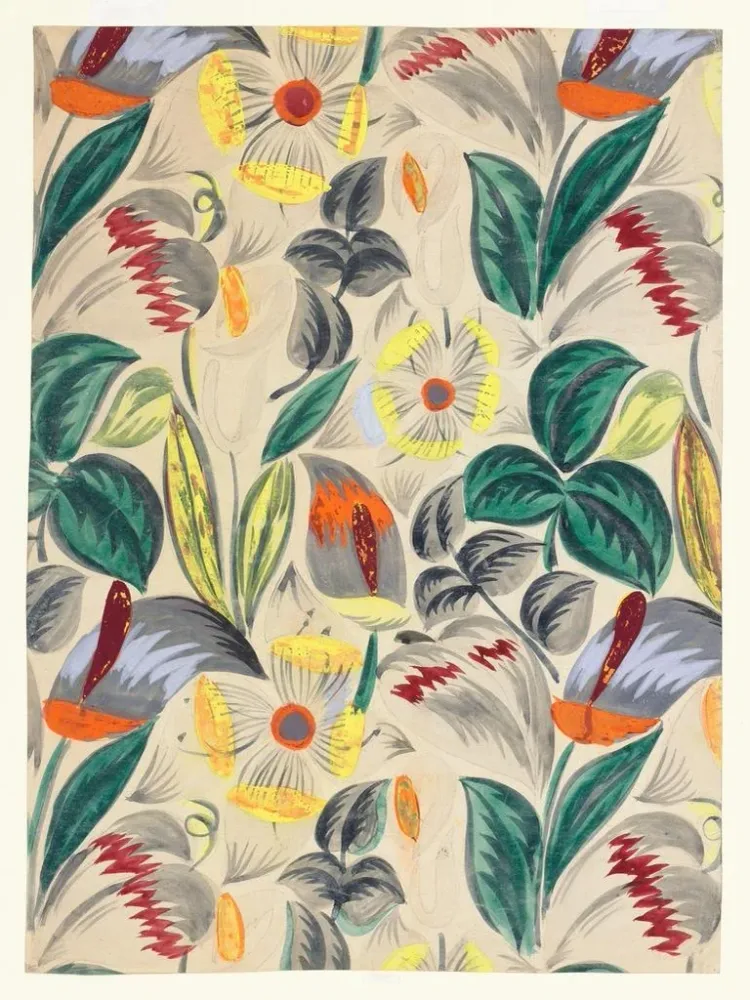Gemälde Design textile Tropische Blumen II - Anonym | Kunstdruck