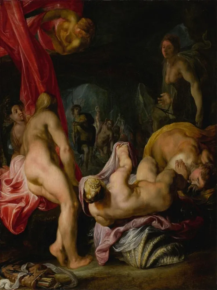 Gemälde Diane und Aktéon - Schule von Antwerpen | Kunstdruck