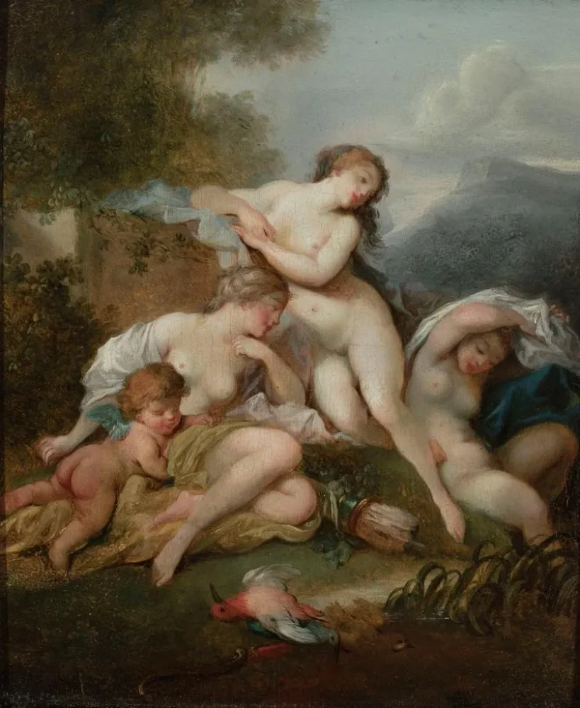 Gemälde Diane und die Nymphen - Anonym | Kunstdruck