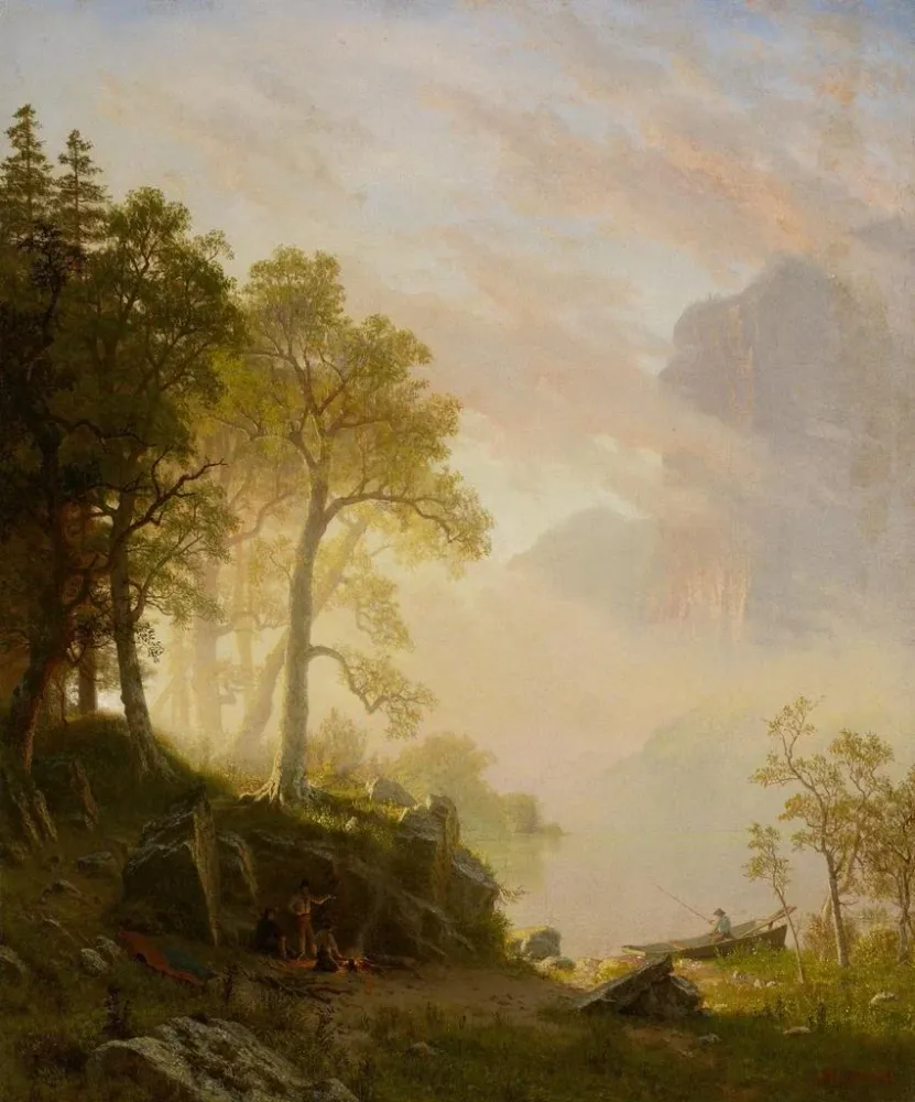 Gemälde Die Flusslandschaft Merced Yosemite - Albert Bierstadt