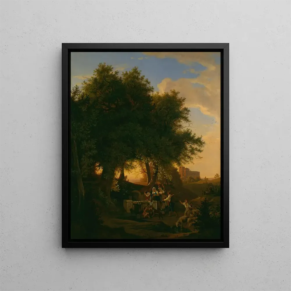 Gemälde Die Fontaine von Grottaferrata - Adrian Ludwig Richter | Kunstdruck