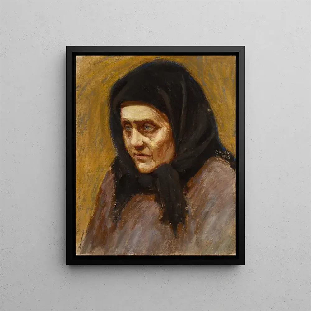 Gemälde Die Frau mit schwarzem Schal - Akseli Gallen-Kallela | Kunstdruck