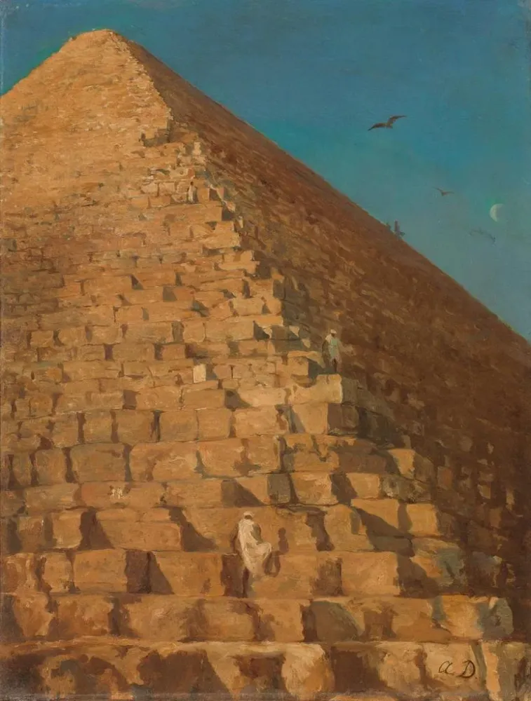 Gemälde Die große Pyramide von Gizeh - Adrien Dauzats | Kunstdruck