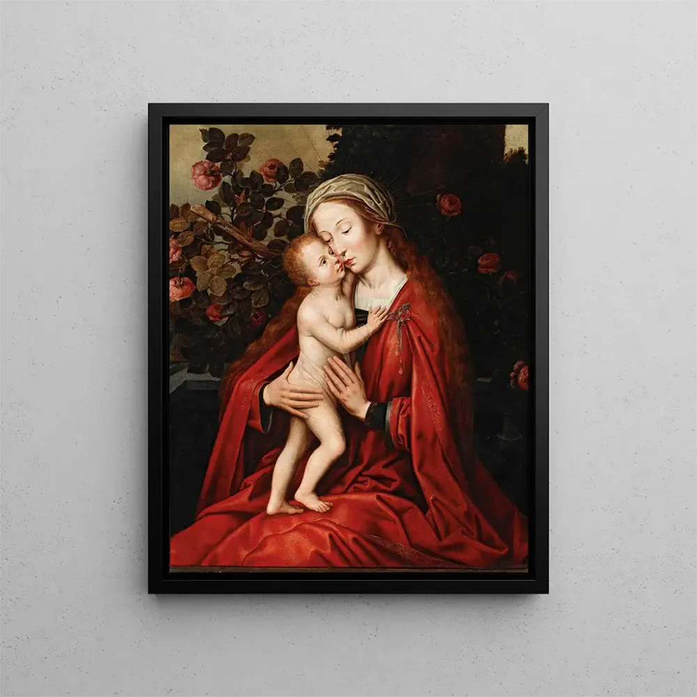 Gemälde Die Jungfrau mit Kind einem Rosengarten - Atelier von Ambrosius Benson | Kunstdruck