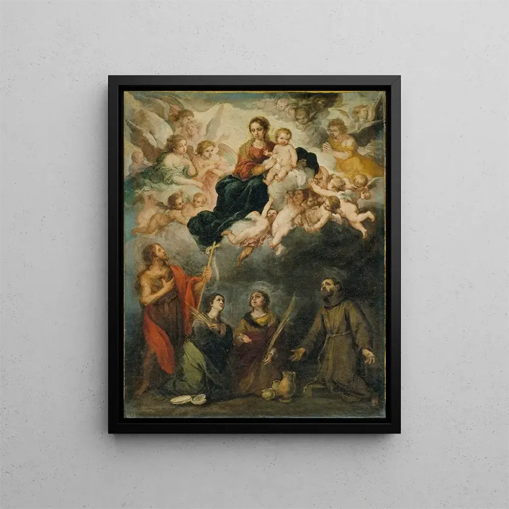 Gemälde Die Jungfrau mit Kind mit Heiligen - Bartolomé Esteban Murillo | Kunstdruck