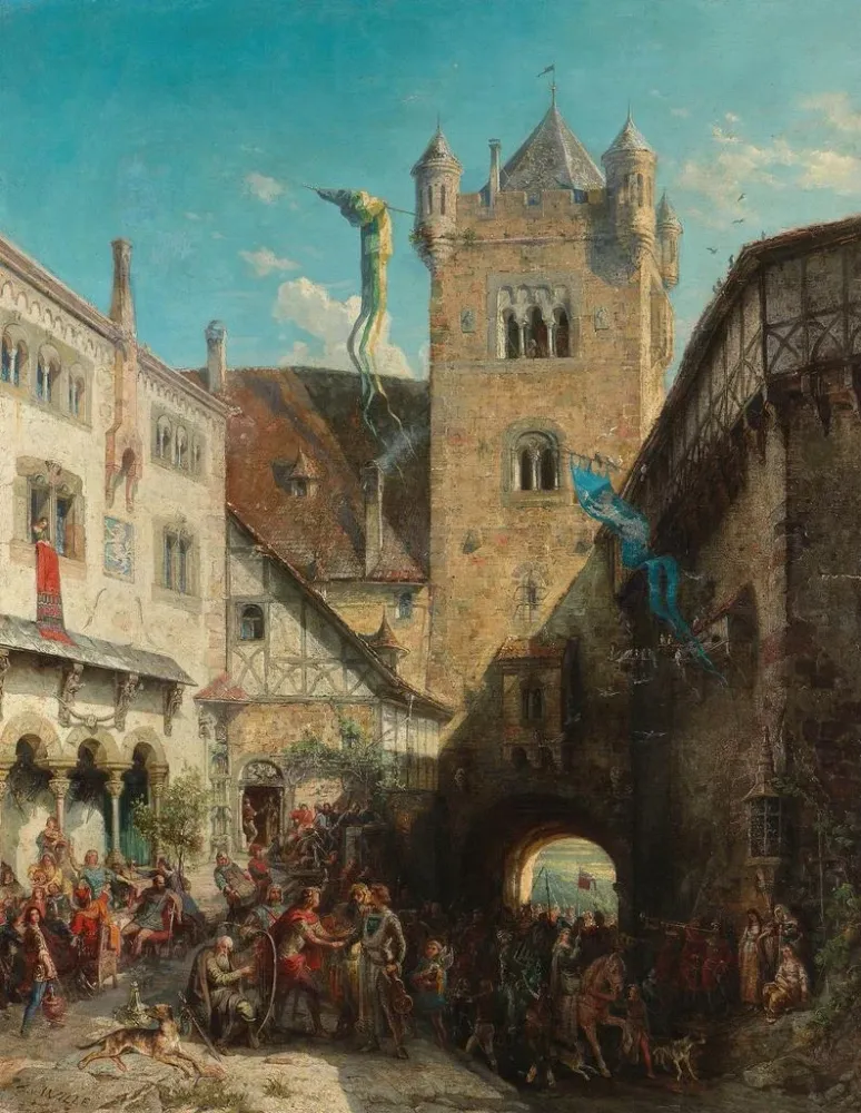 Gemälde Die Kontroverse der Sänger zu Wartburg - August von Wille | Kunstdruck