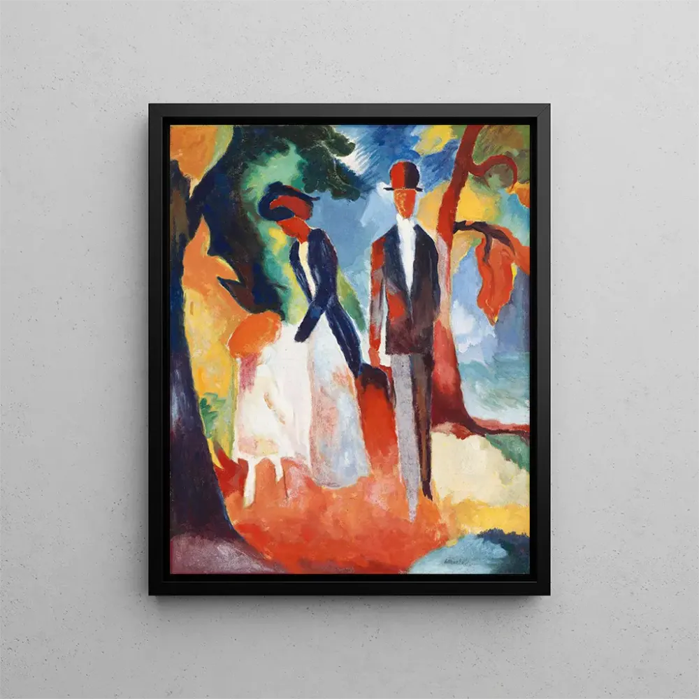 Gemälde Die Leute am Ufer des blauen Sees - August Macke | Kunstdruck