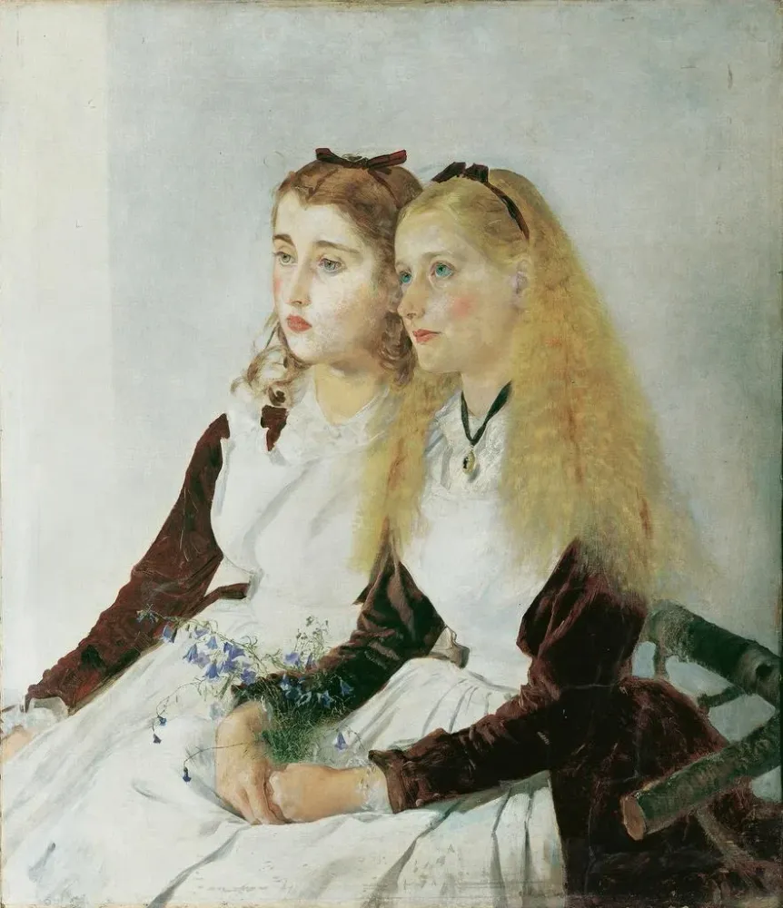 Gemälde Die Nichten des Künstlers, Elisabeth und Maja - Anton Romako | Kunstdruck