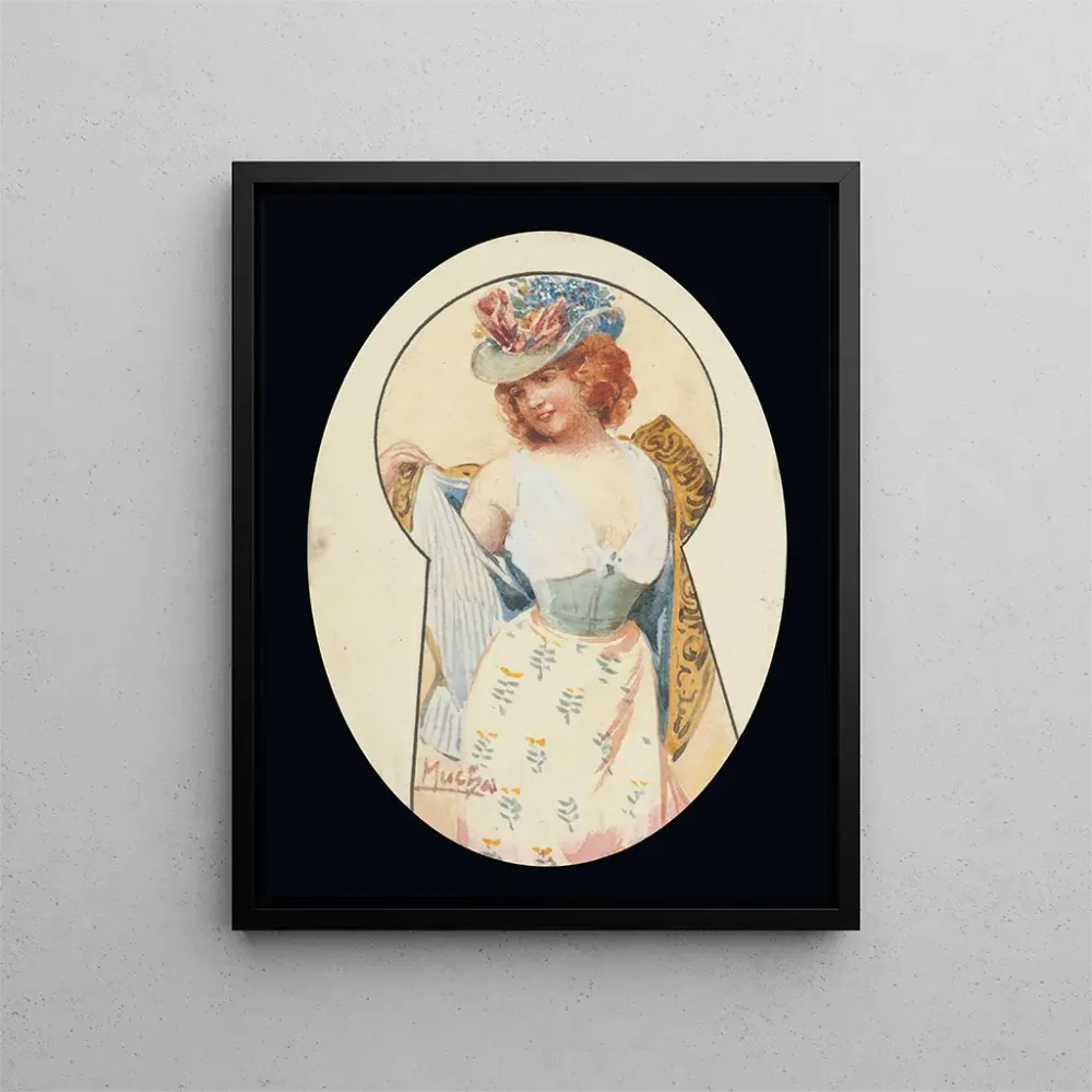 Gemälde Durch das Loch des Schlosses - Alphonse Mucha | Kunstdruck