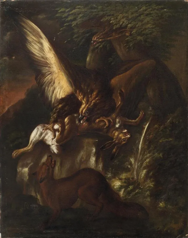 Gemälde Ein Adler und seine Beute - Baldassare de Caro | Kunstdruck
