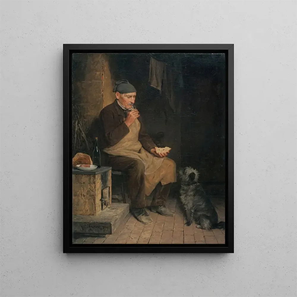 Gemälde Ein alter Mann ruht sich aus - Albert Anker | Kunstdruck