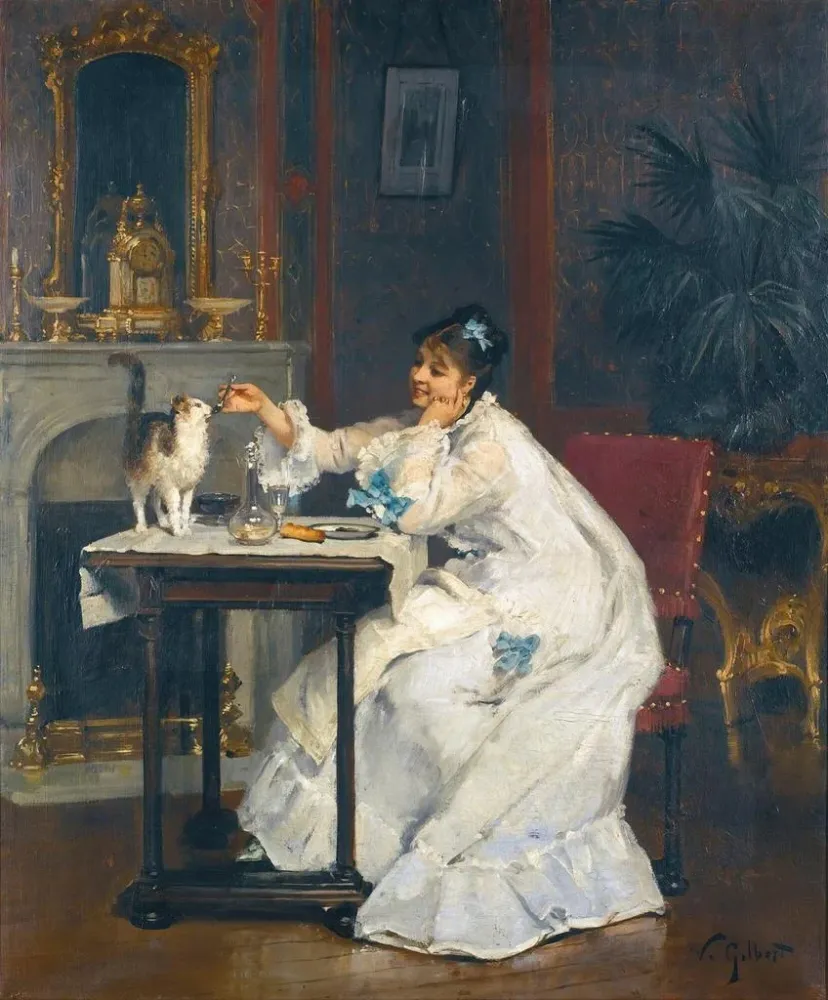 Gemälde Ein Essen zu zweit - Victor Gabriel Gilbert | Kunstdruck