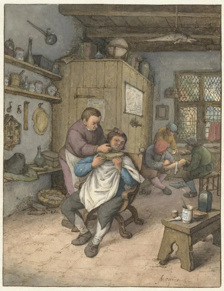 Gemälde Ein Friseursalon - Adriaen van Ostade | Kunstdruck