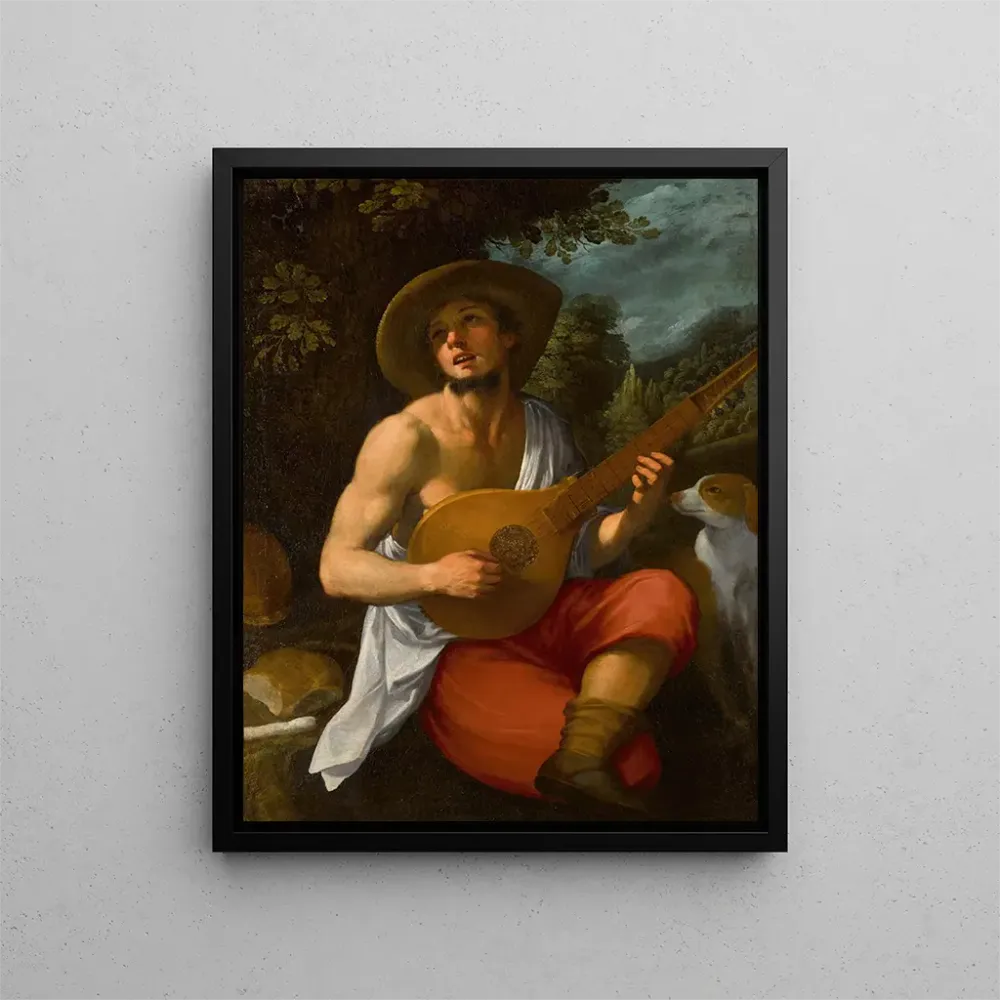 Gemälde Ein Hirte, der Ceteraspiel spielt - Astolfo Petrazzi | Kunstdruck