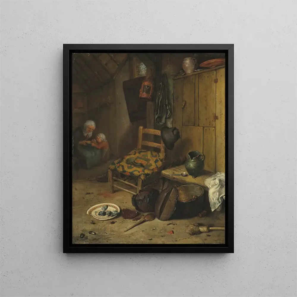 Gemälde Ein Kücheneinrichtung mit einer Mutter und ihrem Kind - Adriaen van Ostade | Kunstdruck