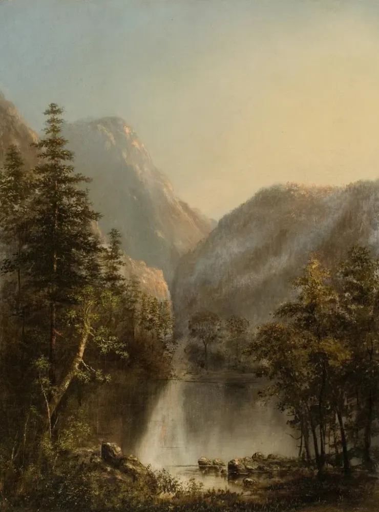 Gemälde Ein See den Bergen - Amerikanische Schule | Kunstdruck