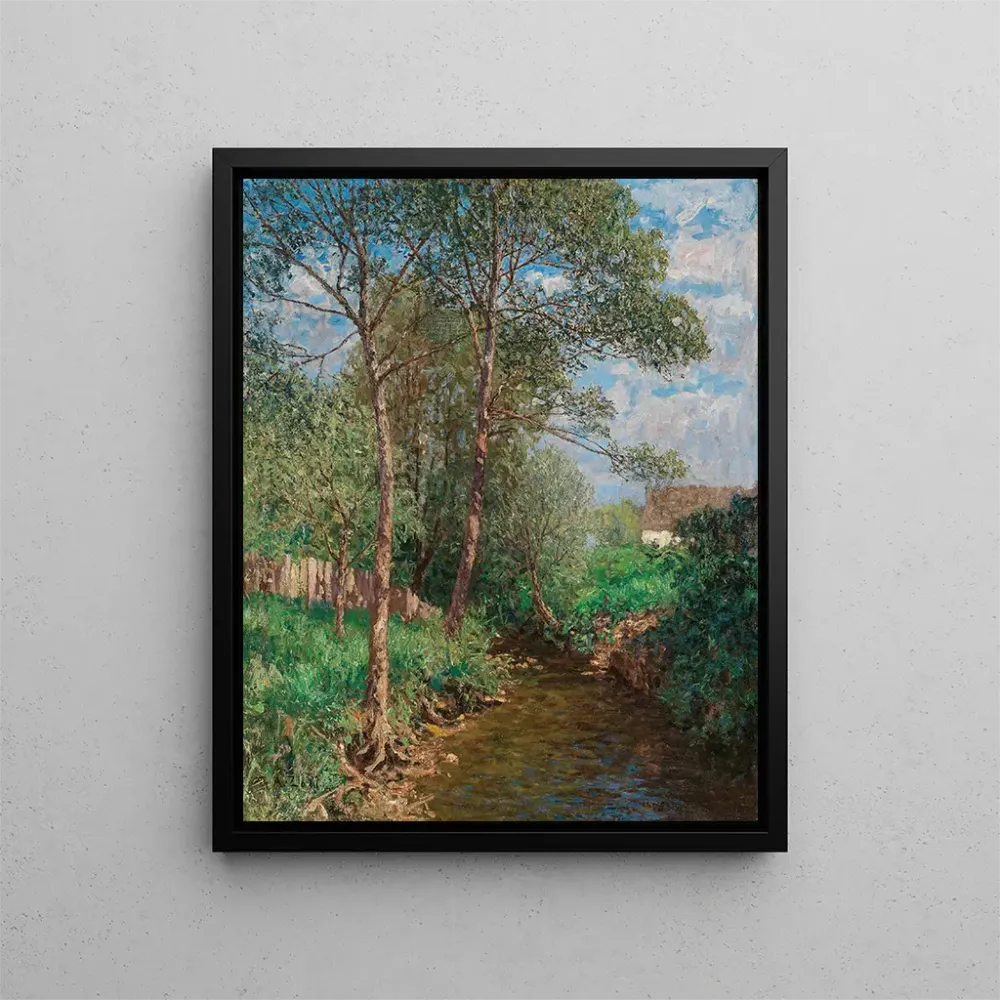 Gemälde Ein sonniges Landschaft mit Bach - Alfred Zoff | Kunstdruck